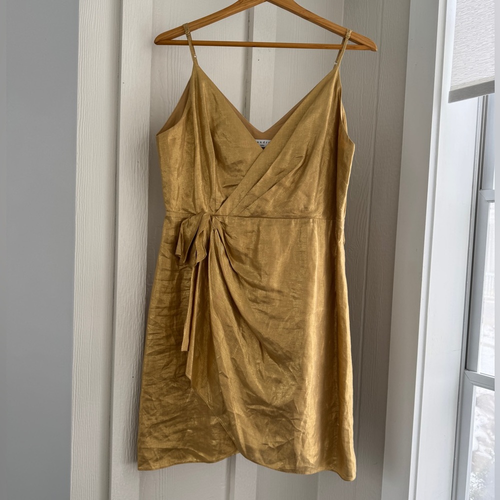 Sandro Gold Asymmetrical Dress